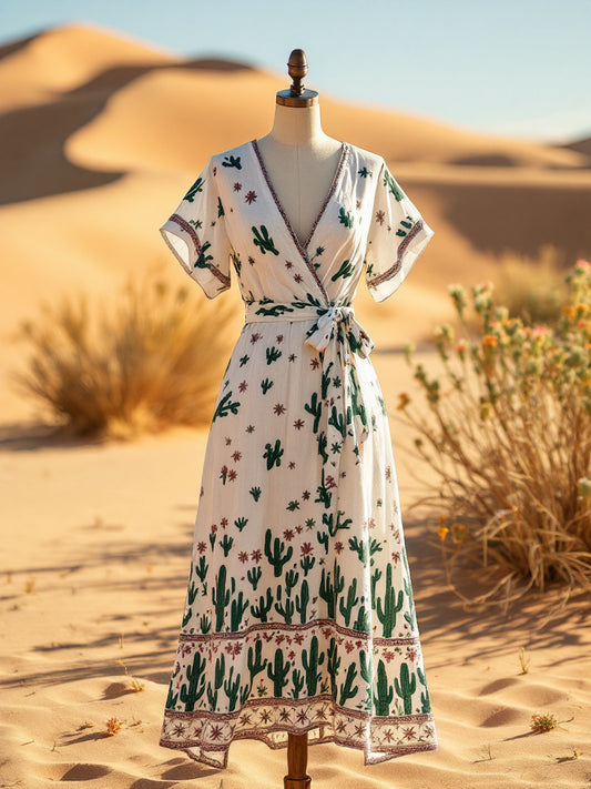 Humsatva Desert Garden Wrap Dress – Desert Bloom Collection