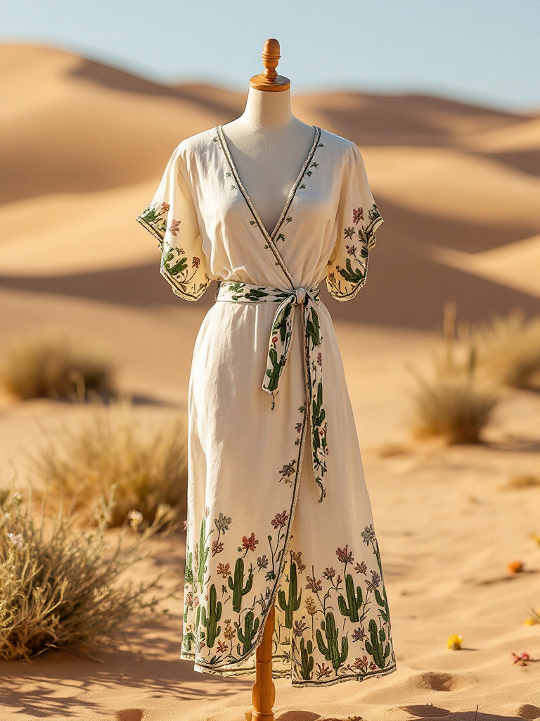 Breathe in Summer – Desert Bloom Wrap Dress