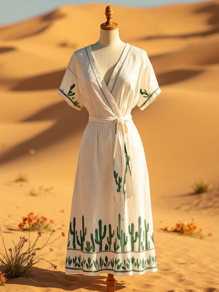 Breathe in Summer – Desert Sage Wrap Dress