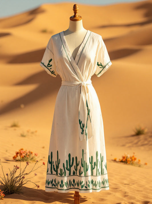 Breathe in Summer – Desert Sage Wrap Dress