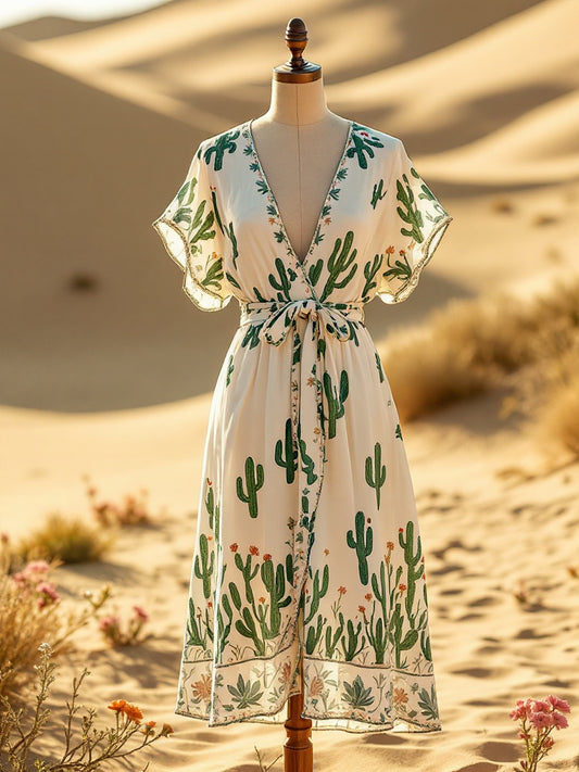 Desert Bloom Hemp Wrap Dress – Prickly Poetry Edition
